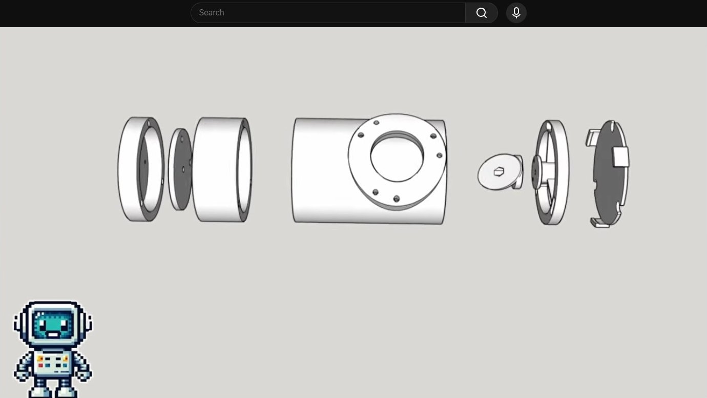 Exploded view diagram of camera assembly components
