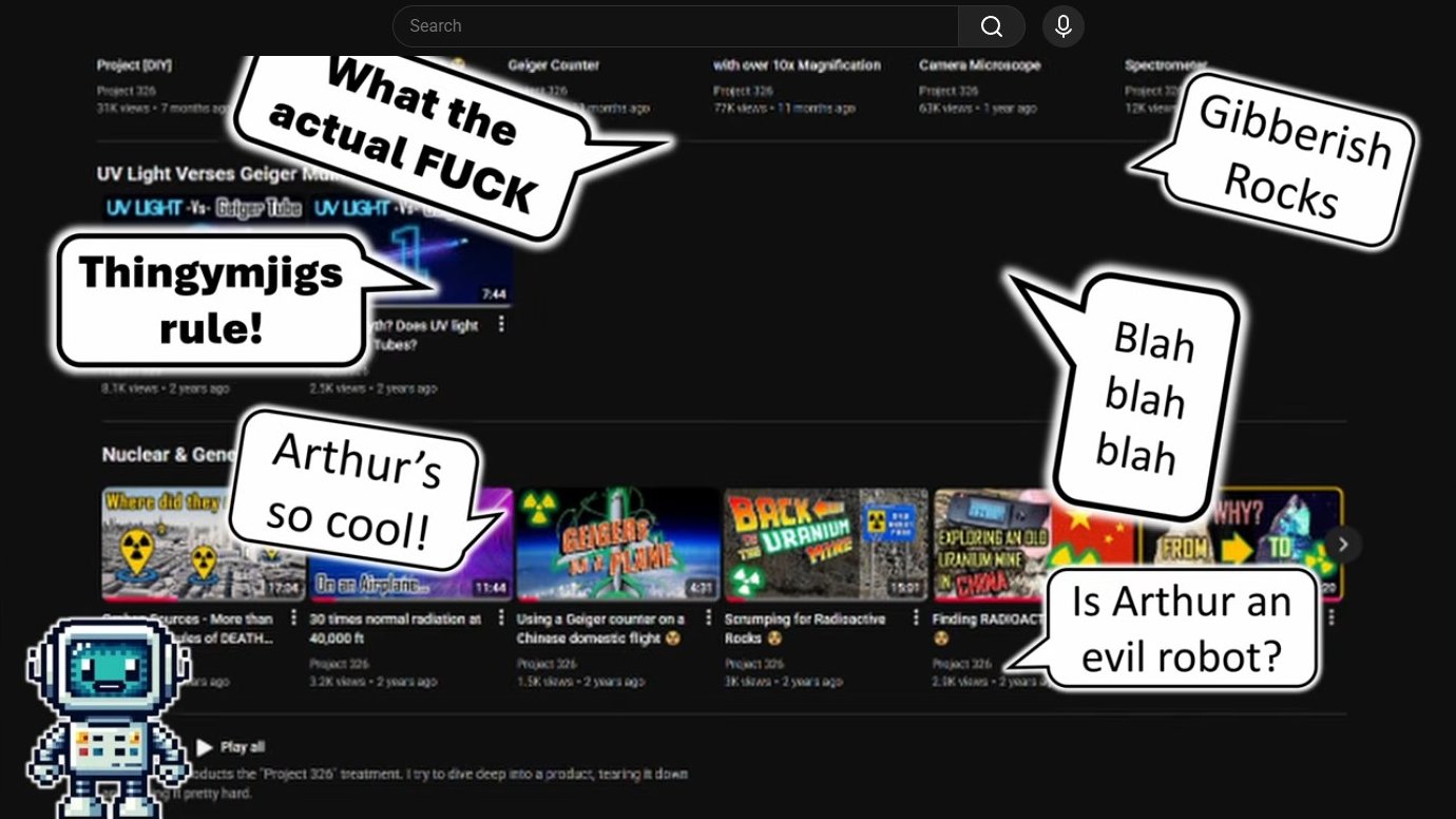 Comment overlay on video thumbnails with humorous captions