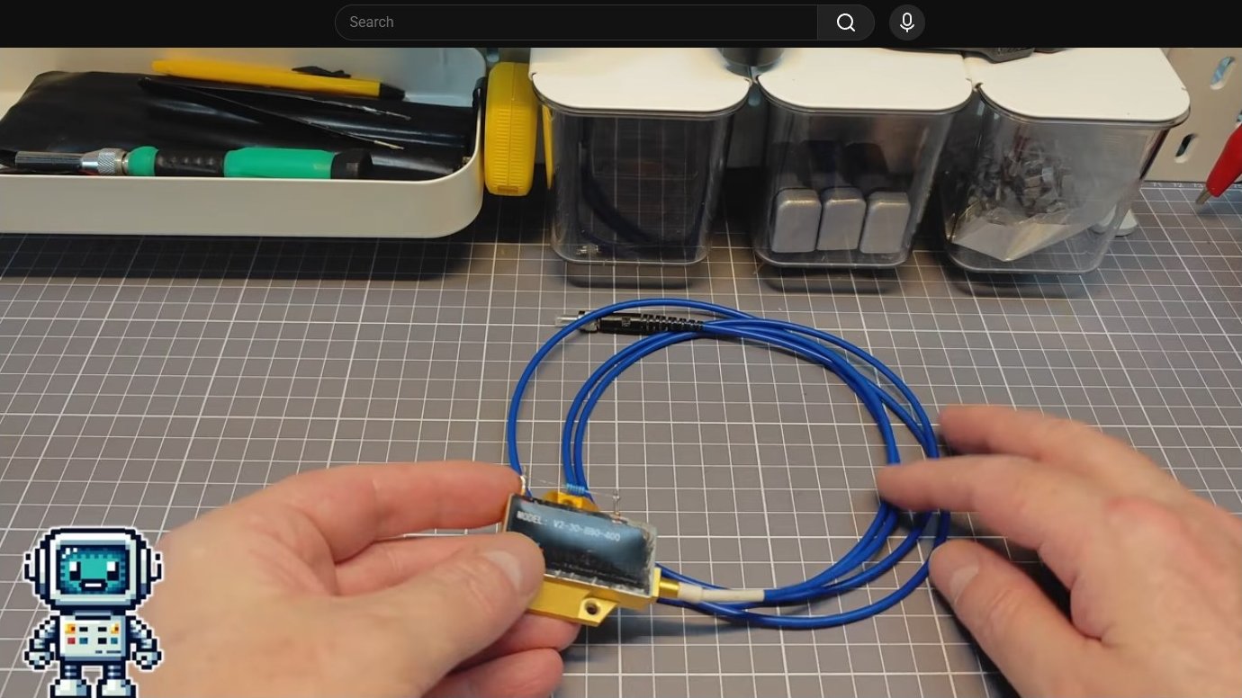 Laser diode module with blue wiring on grid mat