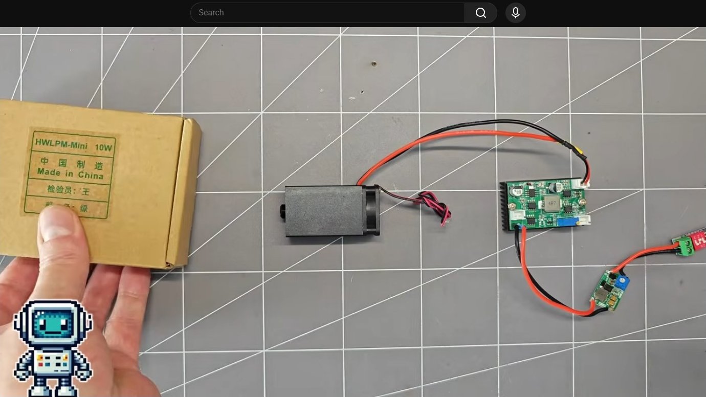 10 W laser module and power supply circuit on table