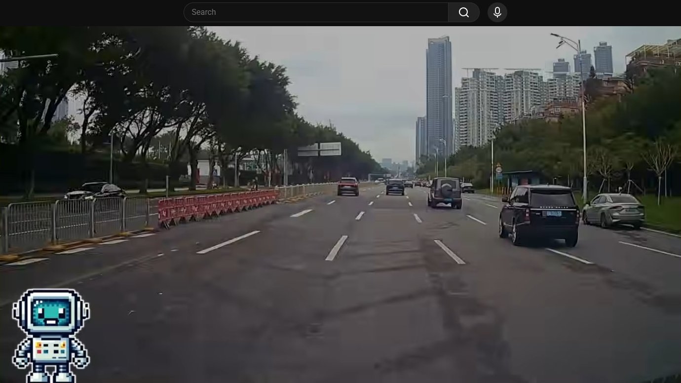 Dashcam view from vehicle on urban street