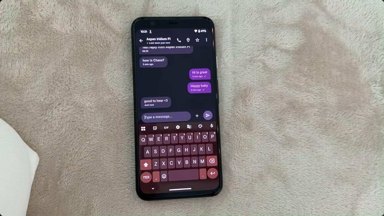 The completed round trip: casual replies arriving in a normal-looking messaging app.